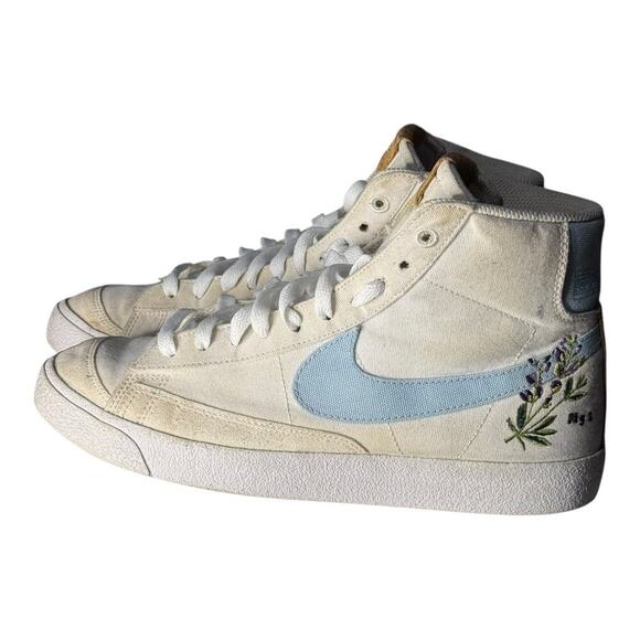 Nike Blazer Mid ‘77 Plant Dye “Fig 1” Floral Embroidery Women’s 8.5  DC8246-100 - Picture 2 of 11